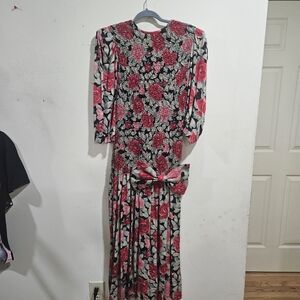 Jonathan Logan Floral Black and Pink Women's Dress ACTI